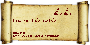 Leyrer László névjegykártya